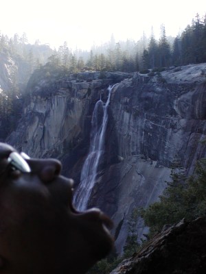 Half-Dome 32 - Ona Drinking Nevada Falls