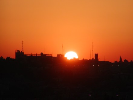 Sunset over Jerusalem from the Mount of Olives